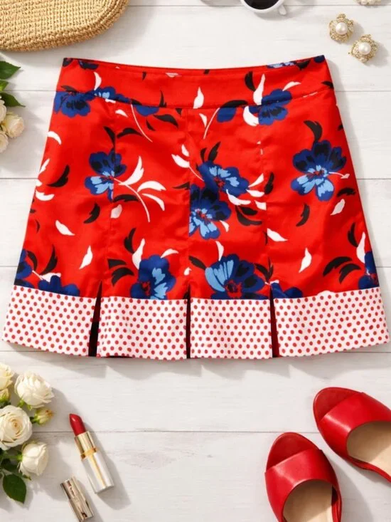 Izod retro coquette pinup girl pop art silky pleated tennis mini skirt skort - Picture 2 of 16